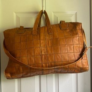 Vintage Square Patch Leather Duffel 🧳